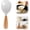 White, variant on Short Wooden Handle Silicone Spatula, 2026 Non Stick Standing Rice Spoon, Heat Resistant Multifunction Paddle Scooper for Rice Cooker