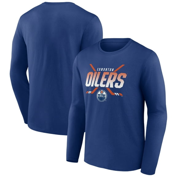 Men's Blue Edmonton Oilers Covert Long Sleeve T-Shirt
