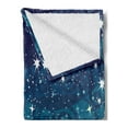 thumbnail image 2 of Starry Night Soft Flannel Fleece Blanket, Full Moon over the Forest Sky with Stars Dots and Swirls Background, Cozy Plush for Indoor and Outdoor Use, 50" x 60", Dark Blue Cream Black, by Ambesonne, 2 of 5