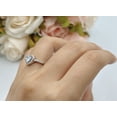 thumbnail image 4 of Halo Dazzling Heart Promise Ring Round CZ 925 Sterling Silver Size 10, 4 of 7