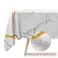 thumbnail image 2 of TTQYFNM 70x140inches Marble Tablecloth Gray Gold White Marble Rectangle Tablecloths Waterproof and Stain Resistant Table Cloth Cover for Kitchen Dining Room Buffet Party Outdoor Tabletop Decor C108, 2 of 3