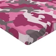 thumbnail image 2 of Ambesonne Pink Fitted Sheet, Feminine Camo Vibrant, Full Size, Magenta Hot Pink Grey, 2 of 3