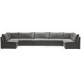 thumbnail image 2 of Meridian Furniture Jacob Grey Velvet Modular Sectional, 2 of 5