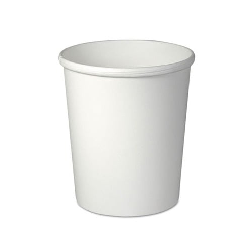 Flexstyle Double Poly Paper Containers 32 oz, White, 25/Pack, 20 Packs/Carton