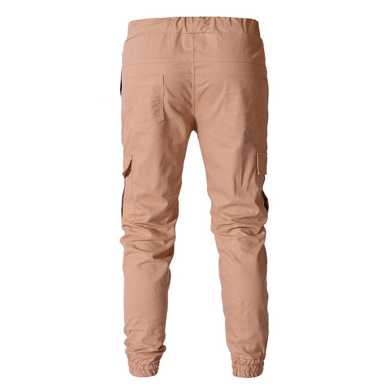 Mens Casual Joggers Pants Cotton Drawstring Chino Cargo Pants Hiking Outdoor Twill Track Jogging Sweatpants Pants Walmart