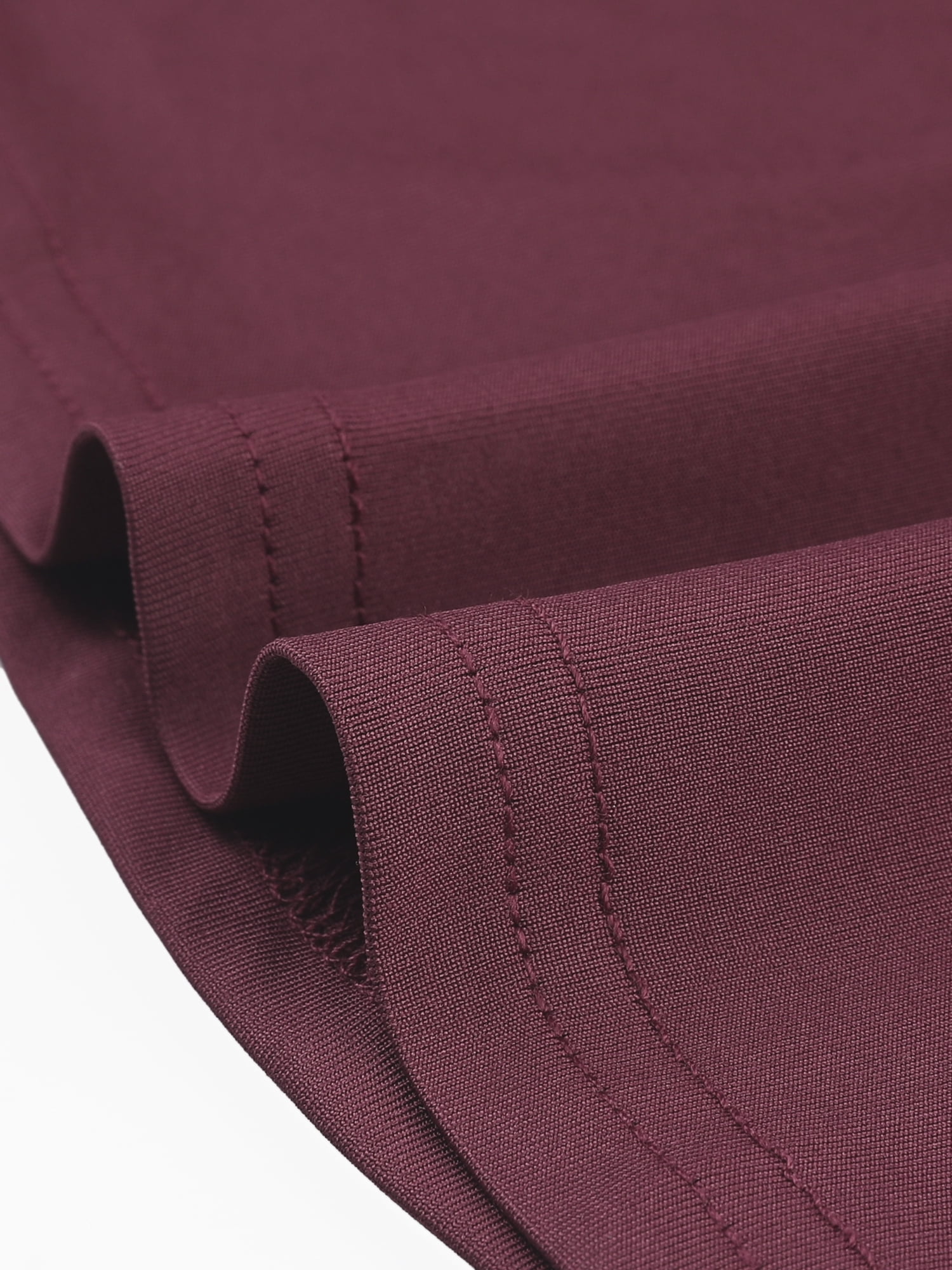 Unique Bargains Women Plus Size Tops V Neck Ruffle Sleeve Pleated Peplum Blouse Purplish Red 4X