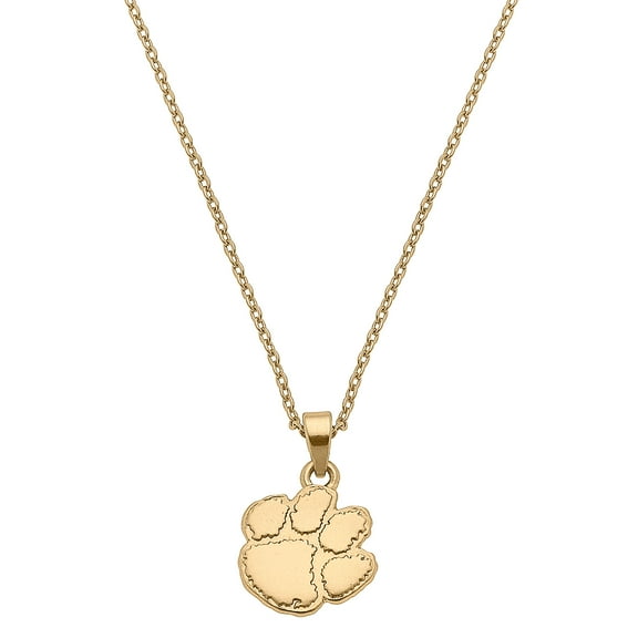 Women's CANVAS Style Clemson Tigers Gold Plated Pendant Necklace