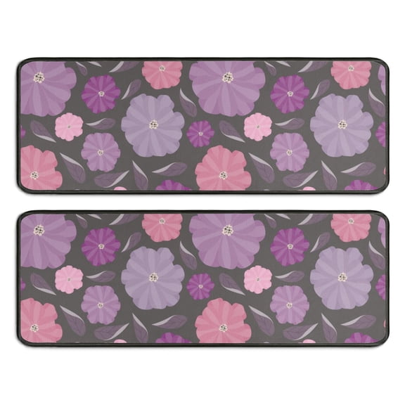 Kitchen Rugs Sets Of 2,Pioneer Flower Floral Print Pattern Anti Fatigue Kitchen Mat Rugs Non Slip Washable,Decorative Kitchen Floor Mats for Kitchen,Sink,Laundry,17"x47" 17"x47"