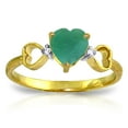 thumbnail image 4 of Galaxy Gold 14k Yellow Gold Genuine Diamonds & Heart-shaped Natural Emerald Ring - Size 11, 4 of 5