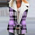 thumbnail image 2 of Winter Warm Plus Size Caots for Womens Zip Up Fashion Composite Plush Button Lapels Jacket Outwear Coat, 2 of 5