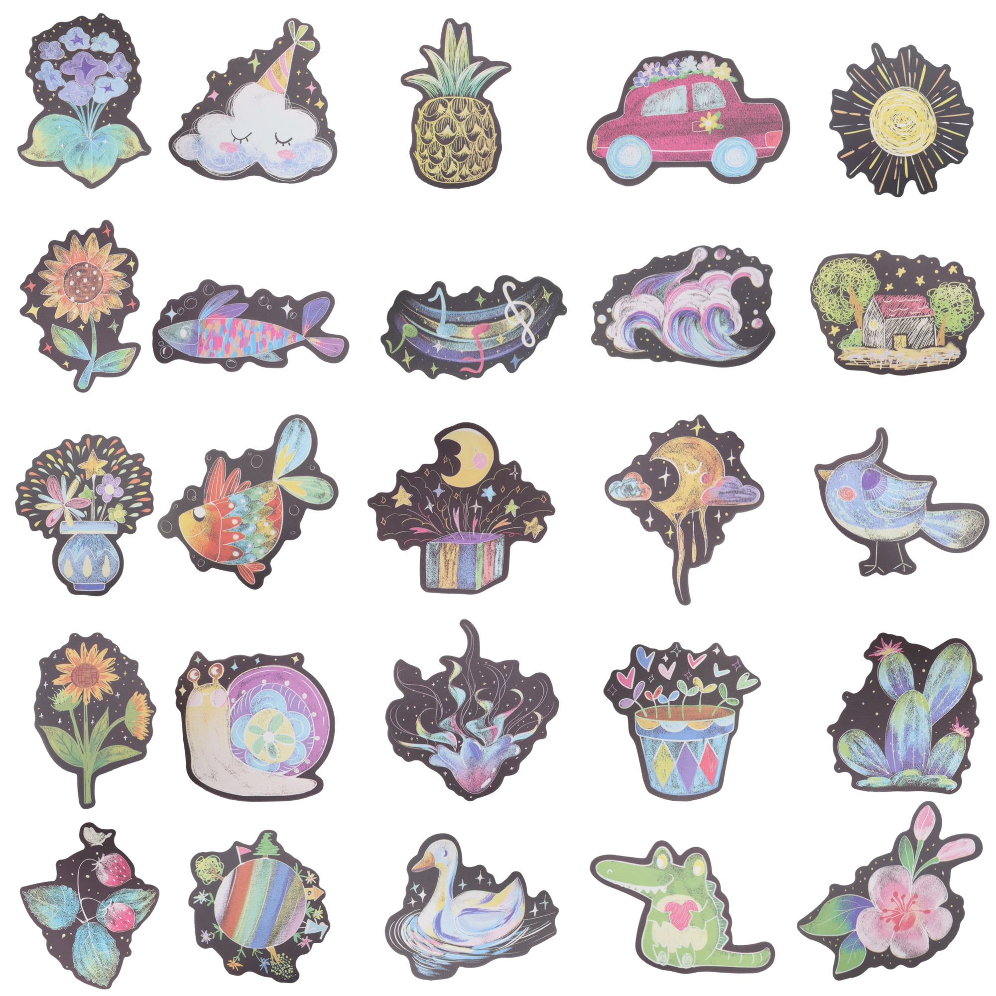 Unique Bargains Waterproof Reading Stickers for Laptop Scrapbook Black Graffiti
