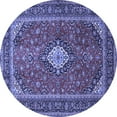 thumbnail image 1 of Ahgly Company Machine Washable Indoor Round Medallion Blue Traditional Area Rugs, 3' Round, 1 of 4