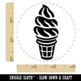 thumbnail image 2 of Soft Serve Ice Cream on a Cone Self-Inking Rubber Stamp Ink Stamper - Sky Blue Ink - Small 3/4 Inch, 2 of 7