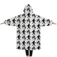 thumbnail image 2 of Oversized Wearable Blanket Hoodie,White Bigfoot and Tree Pattern Sherpa Blanket Hoodie with Super Pockets,Super Warm Fuzzy Pullover for Women & Men, 2 of 6