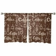 thumbnail image 6 of Brown Coffee Vintage Sheer Curtains 45 Inch Length 2 Panels Set, Semi Transparent Voile Rod Pocket Curtains for Living Dining Room Bedroom Drapes Coffee Cup Love Hearts Farmhouse, 6 of 8
