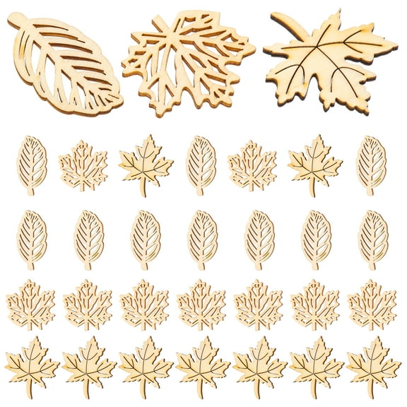 40 PCS Unfinished Cutouts Wooden Decoration Ornament