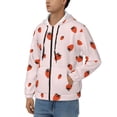 thumbnail image 3 of Honeii Strawberry Print Hoodies for Men, Pullover & Full Zip, Breathable Zip up Hoodie, Sweatshirt-Small, 3 of 5
