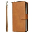 thumbnail image 6 of Allytech iPhone 15 Pro Max Wallet Case with 9 Card Slots & Zipper Pouch for Women Men, Magnetic Closure Kickstand Durable PU Leather Wristlet Strap Folio Flip Luxury Cover - Brown, 6 of 8