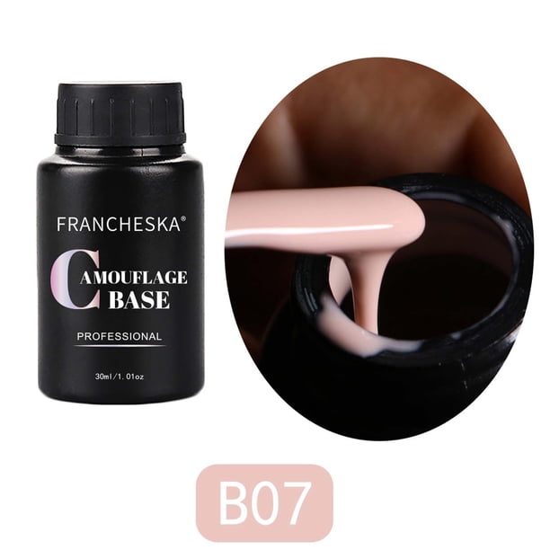 Polvo para uñas Arte de uñas Goma Color nude Base Brillantina Brillantina Fototerapia Base Pegamento Arte de uñas