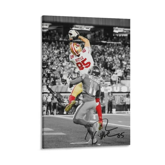 George Kittle Poster Canvas Poster Picture Print Wall Art Poster Painting Canvas Posters Artworks Gift Room Aesthetic 12x18inch(30x45cm)