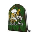 thumbnail image 2 of XMXT Waterproof Gym Bag, St. Patrick's Day Quadrilateral Pattern Drawstring Backpack for Men, m Multicolor, 2 of 8