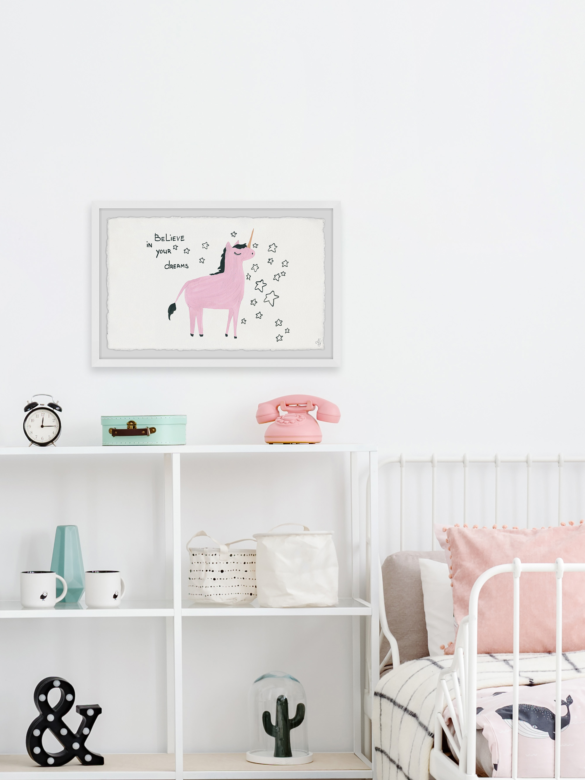 Marmont Hill Unicorn Dreams Framed Wall Art, 30.00" x 1.50"