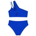 thumbnail image 4 of Kiijoy Girls One Shoulder Bikinis Beach Swimsuit Bathing Suit with Chest Pad, Sizes 7-16, 4 of 5