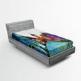 thumbnail image 1 of Cartoon Fitted Sheet, European Scenery with Pastel Colors and Road Aged Old Architecture Image Print, Soft Decorative Fabric Bedding, Twin XL Size, Multicolor, by Ambesonne, 1 of 2