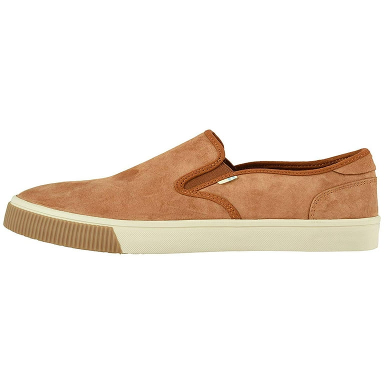 TOMS Men's Brown Nubuck Baja Slip On Sneakers
