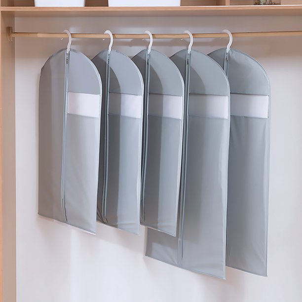 Cubierta antipolvo para ropa, armario, bolsa de almacenamiento para colgar ropa, cremallera, vestido de boda, abrigo, traje, protector organizador