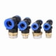 thumbnail image 2 of 4 piezas PB " Conector de aire ajustado T Forma Tee 4mm a 12 mm Tubo de manguera a 1/8 "1/4" M5 3/8 "1/2" BSP Acoplador neumático de hilo masculino, 2 of 6