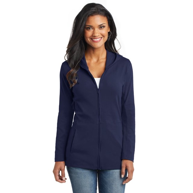 Chaqueta moderna de algodón elástico con cremallera completa para mujer de Port Authority®. L519 Azul marino verdadero XXL Autoridad Portuaria L519