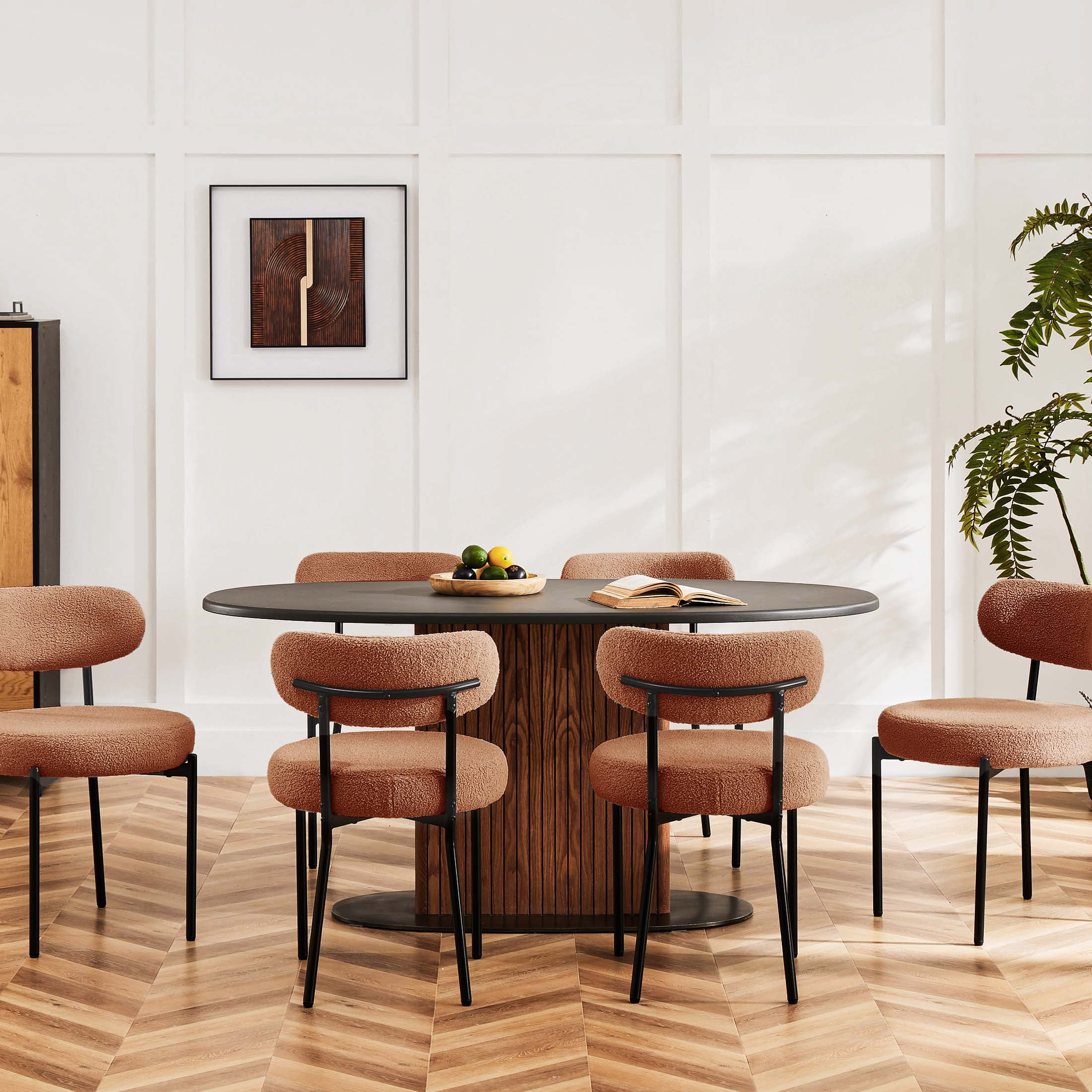edx Upholstered Dining Chairs, Mid Century Modern Round Dining Room Chairs for Vanity For Living Room Set of 2, Orange