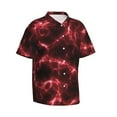thumbnail image 2 of Haiem Red Line Printed Hawaiian Shirt for Men - Men’s Casual Beach Summer Shirts - Stretch Fabric with Modern Fit-X-Large, 2 of 9