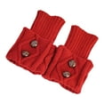 thumbnail image 1 of lionlar 1Pairs Womens Boot Cuffs Knitted Slouch Button Design Slim Winter Warm Boot red, 1 of 9