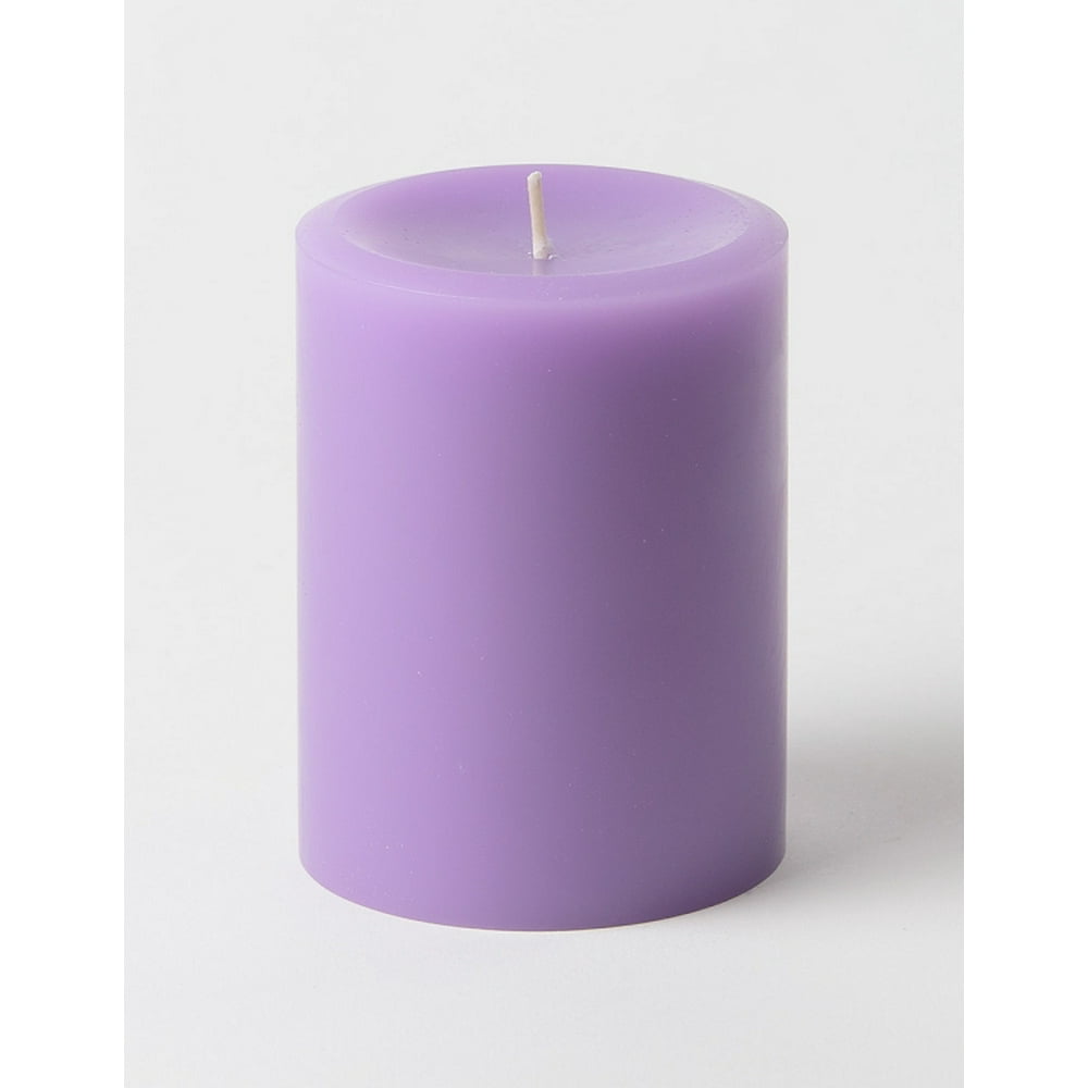 Lavender Scented 3" x 4" Pillar Candles (Set of 3)