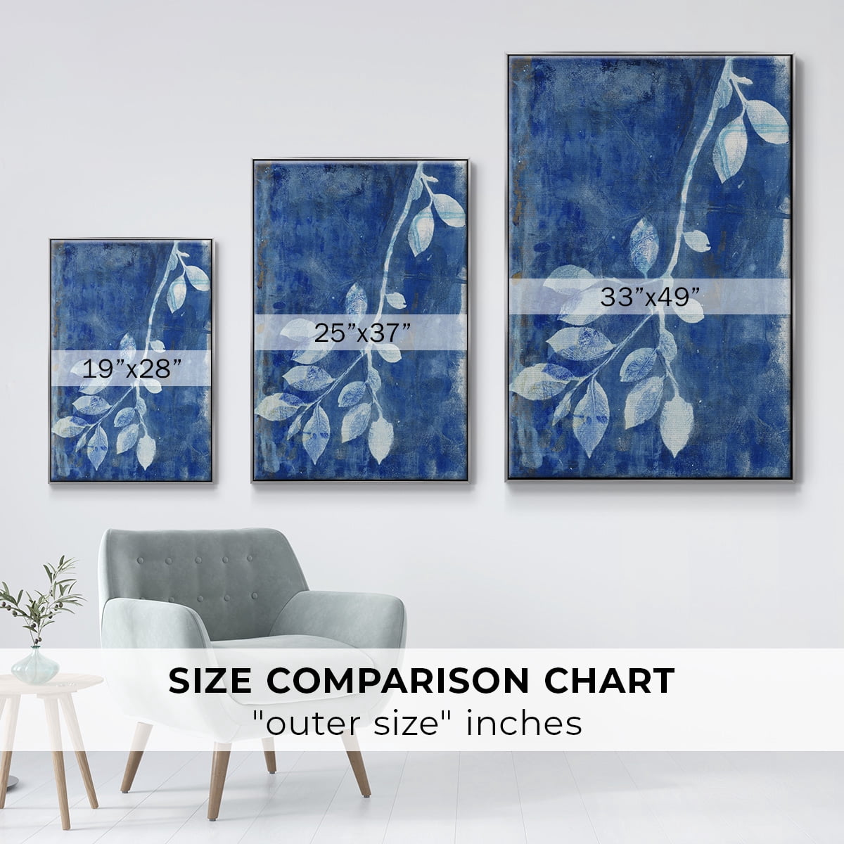 Branching Out XIX Framed Premium Gallery Wrapped Canvas - Ready to Hang - 25 x 37 - Silver Floating Frame