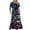 Black-A, variant on Penkiiy Women Feather Print Short Sleeve Dress Loose Plain Casual Summer Flowy Tiered Long Maxi Dresses with Pockets S White