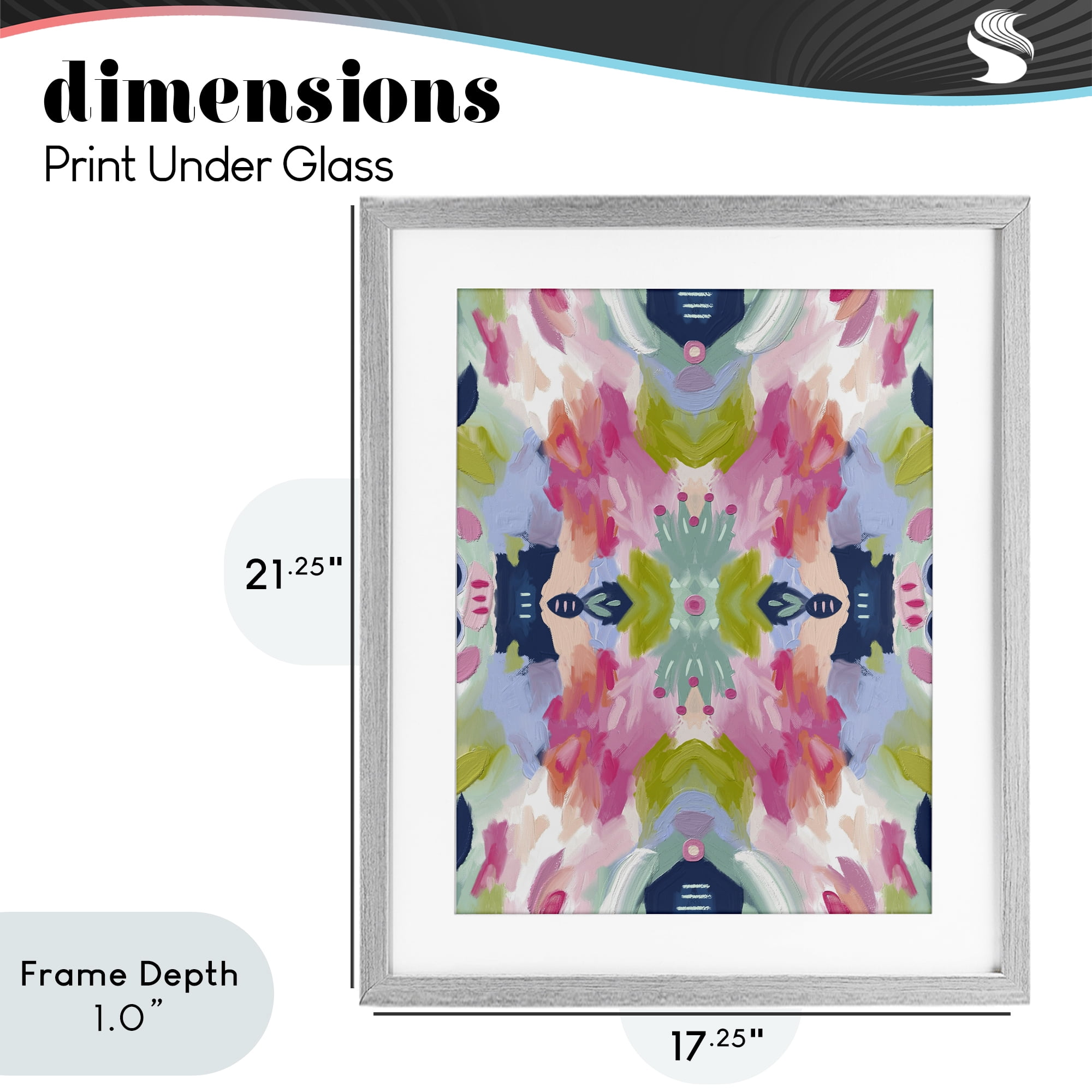 Stupell Industries Kaleidoscopic Floral Mandala Gray Framed Print Under Glass, design by Lisa Nohren