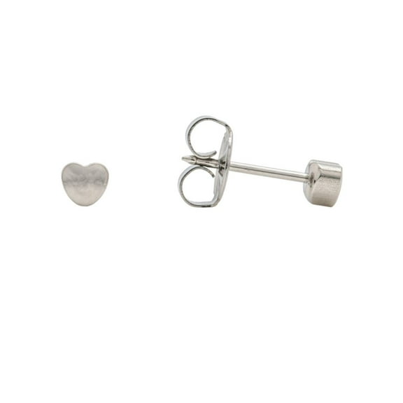 Studex Heart Shape Stud Earrings, Silver, 3mm, Hypoallergenic