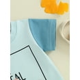 thumbnail image 6 of Hirigin Toddler Baby Boy Summer Clothes Short Sleeve Letter Print T Shirt Tops + Elastic Shorts Infant Casual Outfit Set, 6 of 8