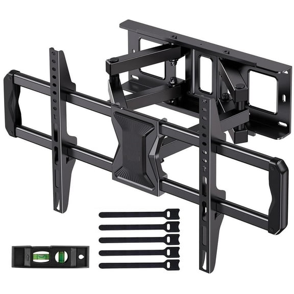 MountFTV Full Motion TV Wall Mount for 37-82" TVs with Swivel Tilt Extension, Max 600x400mm, Holds up to 110lbs, Fits 16" Wood Studs