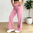 thumbnail image 2 of Pants for Women, Flare Yoga Pants for Women Casual Flared Sweatpants Baggy Drawstring High Waist Yoga Leggings Stretch Bell Bottom Pants, 2 of 6