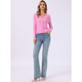 thumbnail image 4 of DARING DIVA Women's Open Front Long Sleeve Button Down Knit Cardigan S Pink, 4 of 6