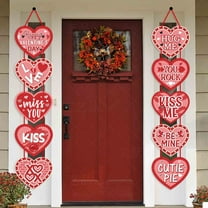 HBBKVI Valentines Day Door Decoration Sign, Wooden Hanging Welcome Sign Valentine Decorations Spring Decor for Front Door