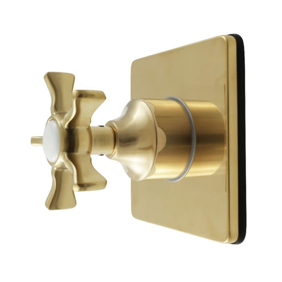 Kingston Brass KS4047NX Hamilton Single-Handle Six-Way Diverter Valve with Square Trim Kit, Brushed Brass