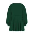 thumbnail image 3 of Womens Oversized Sweatshirt Dress Long Flowy Patchwork Pullover Tops Cute Drop Shoulder Sweatshirts Fall Long Sleeve Mini Dress Teen Girls Crewneck Solid Tunic Pleated Loose Clothing Beig, 3 of 5