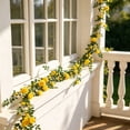 thumbnail image 4 of Artificial Rose Vines Garland 180cm Fake Flower Garland with Green Leaves Decorative Floral Ivy for Wedding Arch Garden Wall Balcony Living Room Bedroom Party Mother's Day Home Decor, 4 of 6