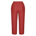 thumbnail image 5 of pstuiky Pants for Women, Women Solid Color Mid Waist Loose Fit Stylish Oversized Autumn Pants Cargo Pants Gift for Girl Red L, 5 of 5
