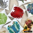 thumbnail image 4 of The HomeCentric Chair Cushion Cover, Red Euro Sham Covers Pack of 2, 26x26 inch (65x65 cm), Linen Euro Pillow Covers, Sea Creatures, Crab, Beaded, Beach Style Euro Shams Easter - Red Crab Craze, 4 of 10